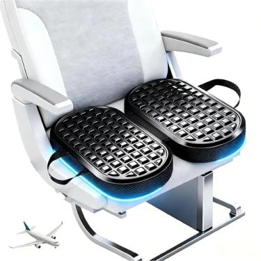 Imagem de Almofada de assento de avião para voos longos, almofadas dobráveis de tamanho pequeno, almofadas de assento para cadeira de escritório de estádio, carro, espuma viscoelástica reversível, cóccix