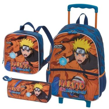 Imagem de Kit Mochila Rodinhas Lancheira e Estojo NARUTO KURAMA-Unissex