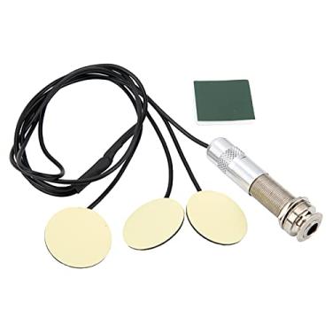 Imagem de RiToEasysports Captadores de Guitarra, 3 Transdutores Autoadesivos Piezo Captadores Sem Bateria Necessária para Violino Acústico Ukulele Banjo Bandolim Violoncelo (Preto)