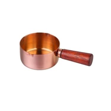 Imagem de Copo de molho para bife com alça, molho de salada de tomate, cabo de madeira, copo de molho ocidental de aço inoxidável, jarro de leite (médio)