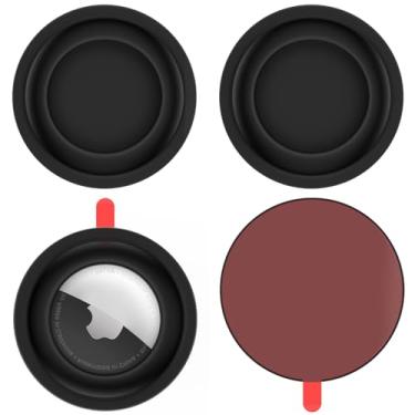Imagem de Aimtel Capa compatível com adesivo Apple AirTag, pacote com 4 adesivos AirTag, suporte de etiqueta de ar, seguro para controle remoto de TV, bagagem, bolsas, jaquetas, mochilas, laptop/carros