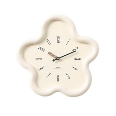 Imagem de x3anggyt5 Relógio de parede giratório criativo estilo creme para sala de estar, moderno e simples relógio de parede com decoração atmosférica, 39 cm decoração de casa (pequeno)
