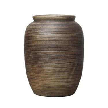 Imagem de Vaso de cerâmica moderno para sala de estar, sala de estar, decoração de arranjos de flores secas, decoração retrô de grés, vasos de cerâmica feitos à mão, centros de mesa