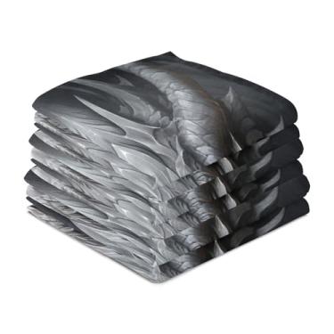 Imagem de Wassud Toalhas de cozinha dragão preto panos de prato de cozinha pacote com 6 panos de prato macios com laço para pendurar toalha de mão super absorvente de secagem rápida toalhas de chá de mesa