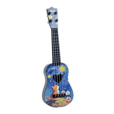 Imagem de MERIGLARE Ukulele de brinquedo infantil, brinquedo musical de 4 cordas e 16,5 polegadas, ideal para meninos e meninas, Azul
