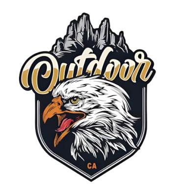 Imagem de Adesivo de vinil impermeável Eagle Mountain, preto e dourado para carros, motocicletas, laptops, janelas, capacetes, paredes, copos, espelhos retrovisores, pacote com 2 c040