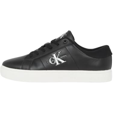 Imagem de Calvin Klein Tênis masculino clássico Cupsole Low Ml LTH Ym0ym00864, Preto, preto, branco brilhante, 42 BR