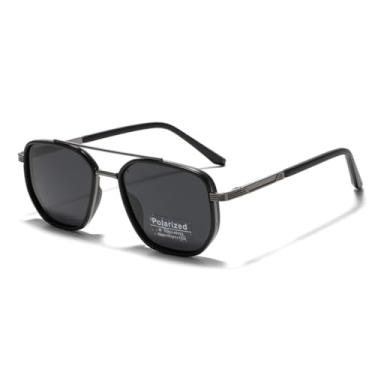 Imagem de JRLLFD Óculos de sol Tr90 Polygon para mulheres, meio metal, polarizado, masculino, dirigir, feminino, Uv400 (2)