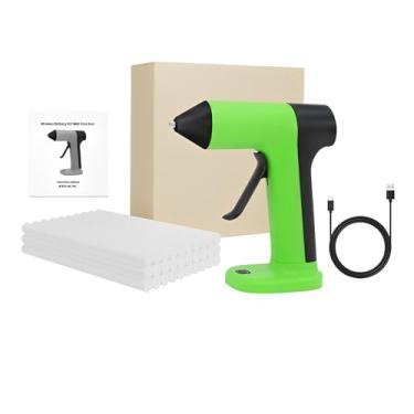 Imagem de Pistola de Cola Quente Sem Fio Pré-aquecimento Rápido em 30s Bateria Recarregável 2000mAh Carregamento USB-C Desligamento Automático Inclui 30 Palitos