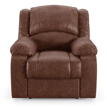 Imagem de Poltrona do Papai Reclinável Sala de Cinema Madrid Elétrica Touch Massagem USB PU Marrom Brilho  G26