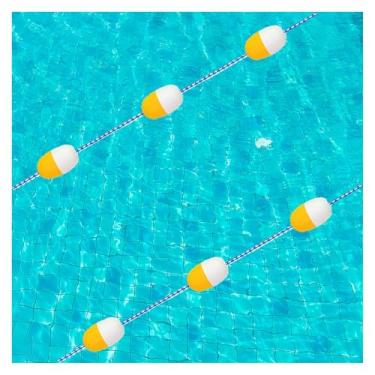 Imagem de Corda de segurança para piscina de 23 metros com ganchos de aço inoxidável - Linha de bóia durável para piscinas, ideal para extremidades rasas e profundas, perfeita para treinamento de natação e