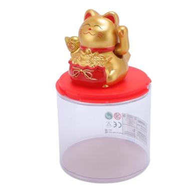 Imagem de AUNMAS Ornamento de Ondulação Movido a Energia Solar Feng Shui Lucky Cat, Material ABS, Traz Riqueza e Felicidade, Gato da Sorte Dourado de 7 Polegadas para Decoração de Escritório Doméstico