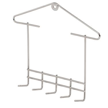 Imagem de Porta Chaves Suporte Cromado com 5 Ganchos Decoração Organização Casa