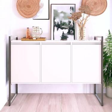 Imagem de Buffet 3 Portas Sala De Estar Lisboa Branco Preto Branco Preto