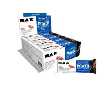 Imagem de Power Protein Whey Bar Caixa 12 Unidades 41g Max Titanium, Morango sen