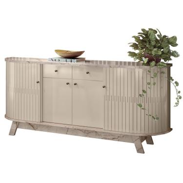 Imagem de Balcão Buffet Para Sala De Jantar 183cm Mônica Z10 Calacata/off White - Mpozenato
