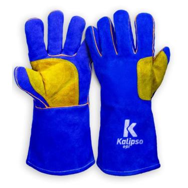 Imagem de Luva de Soldador Em Couro Proteção Contra Solda EPI Com CA K-Argon Kalipso