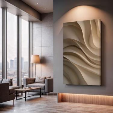 Imagem de Quadros Decorativos Areia Esculpida 40x60 Moderno Luxo Sala Quarto Esc