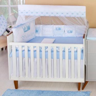 Imagem de Kit Berço Americano 13 peças para Enxoval Bebe Menino - Carinha de Anj