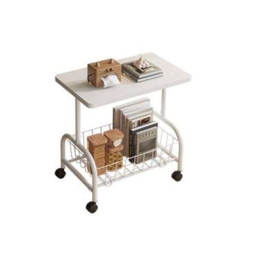 Imagem de Mesa Lateral Multiuso Com Rodinhas - Branca - Top Rio