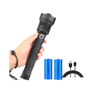 Imagem de Lanterna LED Recarregável De 90000 Lumens, À Prova D'Água, Com Zoom E 