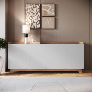 Imagem de Buffet para Sala de Jantar 200x96x40cm John 4 Portas 200cm Branco/Frei