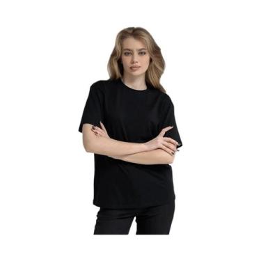 Imagem de Camisetas Básicas Oversized Femininas Em 21 Cores 100% Algodão Branco 