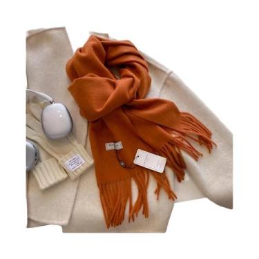 Imagem de Cachecol Feminino Longo De Caxemira Quente Para Inverno, 26 Cores, Xal