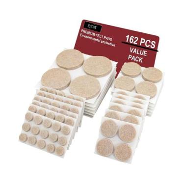 Imagem de Protetores De Móveis Em Feltro Bege 162 PCS Em Tamanhos Variados Para 