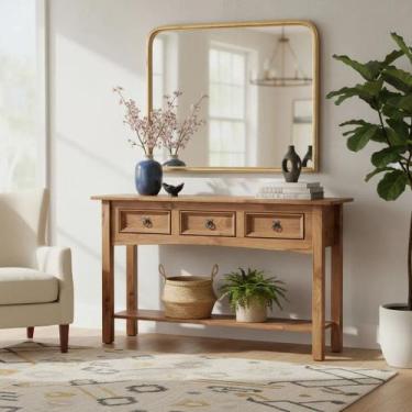 Imagem de Aparador 3 Gavetas Madeira Maciça - moblix, Marrom