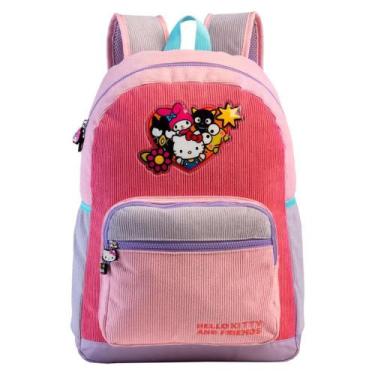 Imagem de Mochila Feminina Estampa Hello Kitty Corduroy Veludo Cotelê - - XERYUS