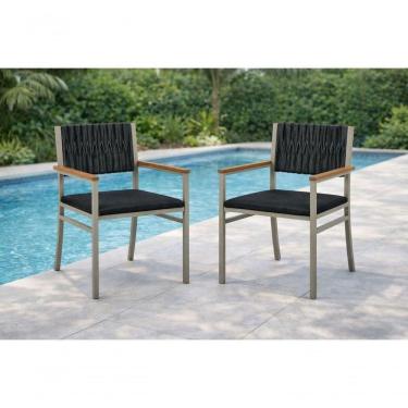 Imagem de Kit 2 Cadeiras Náutica Com Braço Externa Milon -pto- Solare