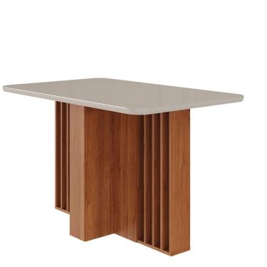 Imagem de Mesa para Sala de Jantar Isadora 1,30 C/ Vidro Cinamomo/Offwhite