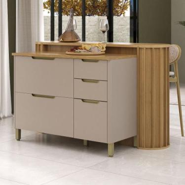 Imagem de Bancada de Cozinha Para Ilha 100 MDF Com Tampo 164cm Lumina Luciane Mó