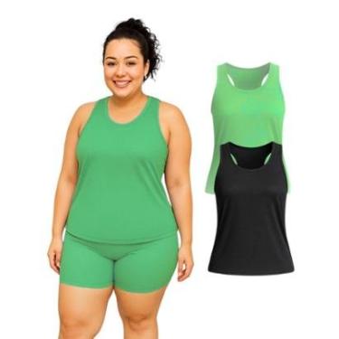 Imagem de Kit 2 Regata Nadador Dry Fitness Academia Plus Size-Feminino