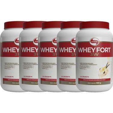 Imagem de Kit 5X Whey Fort 3W - 900g Baunilha - Vitafor-Masculino