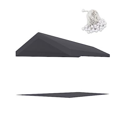 Imagem de TGEHAP Capa de substituição de garagem atualizada de 25 x 50 cm, cinza para carro, garagem, abrigo, festa, tenda com elásticos de bola (apenas capa superior, moldura não incluída)