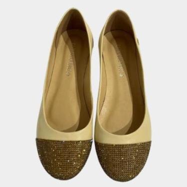 Imagem de Sapatilha Feminina Raphaella Booz New Metalic Ouro Light com Detalhe em Strass-Feminino