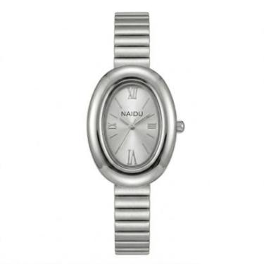 Imagem de Relógio Feminino Analógico Oval Mini Social Casual Luxo Inox-Feminino