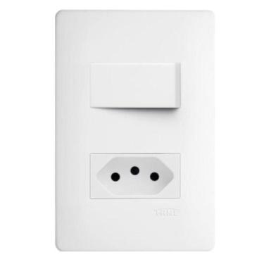 Imagem de Interruptor Simples + Tomada 20a Com Placa Habitat - 2101 - Fame C-pla