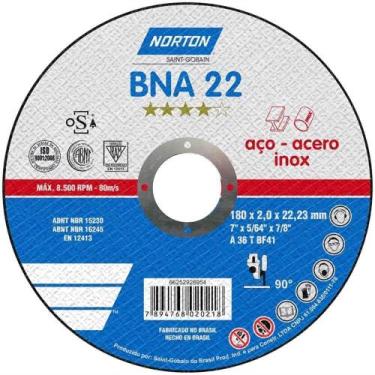 Imagem de Disco De Corte Bna 22 180x2,0x22,23mm - 66252926954 - Norton