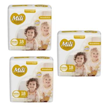 Imagem de Kit C3 Fralda Jumbo Grandinhos Love & Care XXXG C/18 - Mili