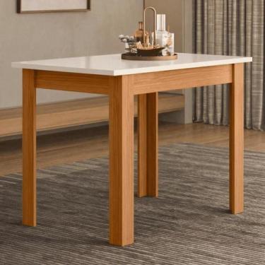 Imagem de Mesa De Jantar Para Cozinha Compacta 108x68cm Até 4 Lugares Com Tampo 