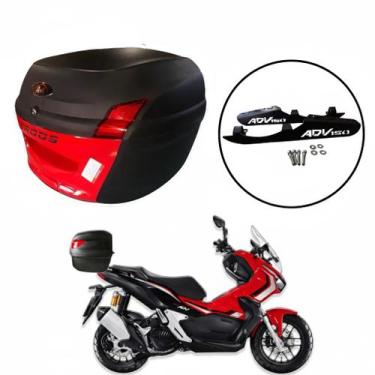 Imagem de Baú Moto Universal Awa 34 L com Suporte Adv 150, Vermelho