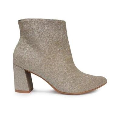 Imagem de Bota Piccadilly Glitter Cano Curto Salto Alto 745175 33/40-Feminino