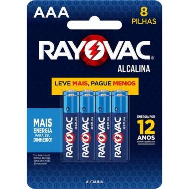 Imagem de Pilha Alcalina Palito AAA Leve+ PAGUE- BL.C/08 - Rayovac