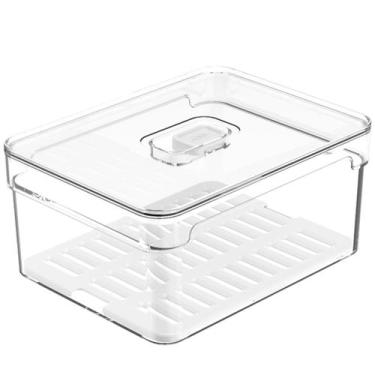 Imagem de Organizador De Geladeira 2,2L Organizador Clear Fresh Com Bandeja De D