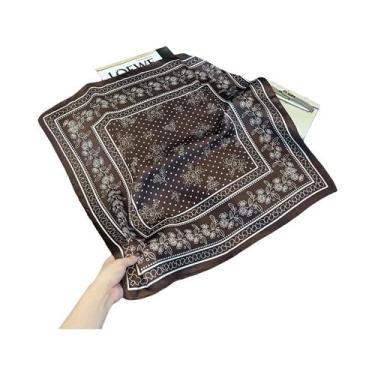 Imagem de Lenço Quadrado De Seda Vintage Luxuoso Multicolorido Com Estampa Paisl