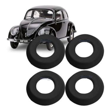 Imagem de 4 Acabamento Roseta Macaneta Fusca Kombi Karmann Guia Tl Preto - SHALO