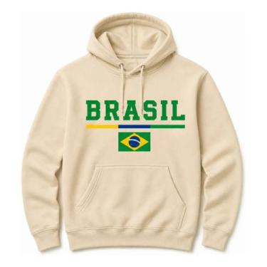 Imagem de Moletom Adulto 100% Algodao Brasil Copa Hexa Unissex Macio Confortavel